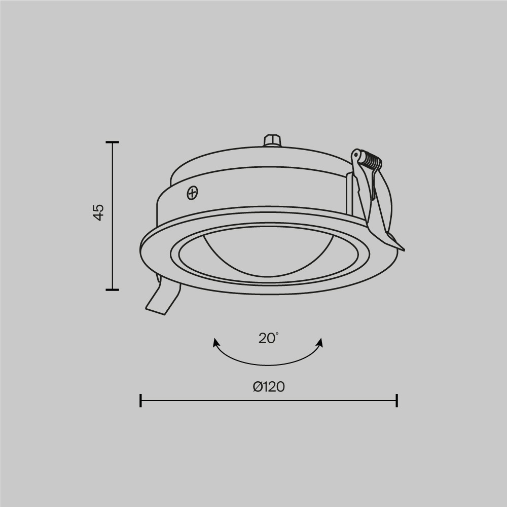 встраиваемый светильник maytoni lens dl105-12w3k-w