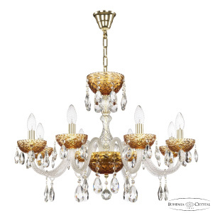 Подвесная люстра Bohemia Ivele Crystal 5417/8/240 G Amber/M-1F