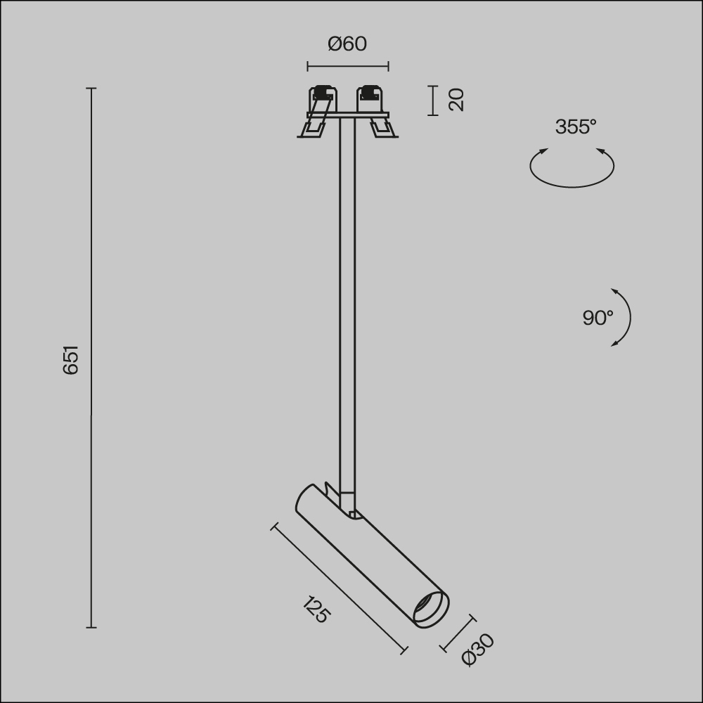 подвесной светильник maytoni focus t p141rs-l125-6w4k-b