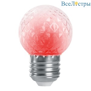 Лампа-строб светодиодная Feron E27 1W красный прозрачная LB-377 38210