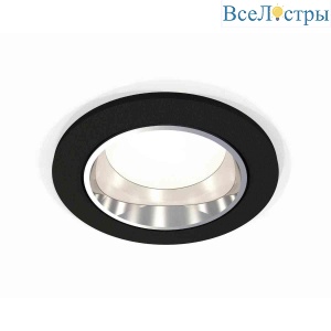 Комплект встраиваемого светильника Ambrella light Techno Spot XC6513003 SBK/PSL черный песок/серебро полированное (C6513, N6112)