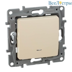 Выключатель одноклавишный Legrand Etika 10A 250V с подсветкой слоновая кость 672303