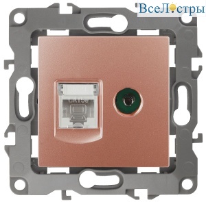 Розетка комбинированная RJ45+TV Эра 12-3110-14 Б0027449