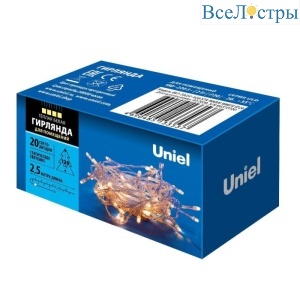 Светодиодная гирлянда Uniel (UL-00007191) теплый белый ULD-S0250-020/STA Warm White IP20
