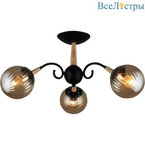 Потолочная люстра Reluce 04886-0.3-03 BK+WOOD