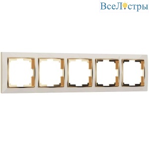 Рамка на 5 постов слоновая кость/золото Werkel W0051932 4690389161025