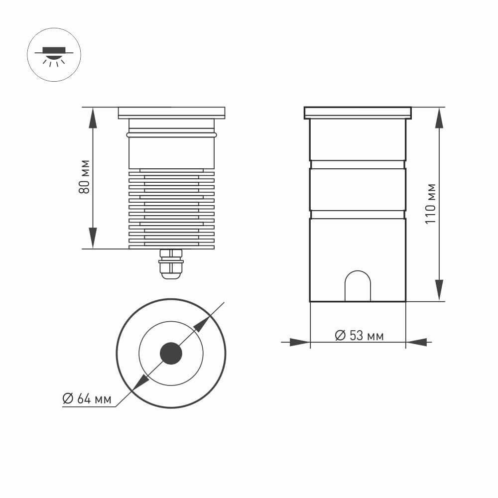 ландшафтный светодиодный светильник arlight ltd-ground-r65-6w warm3000 026449