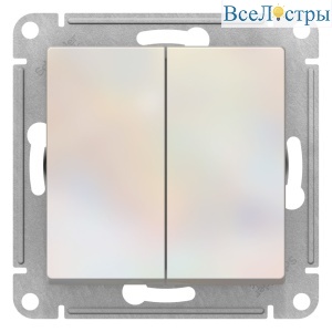 Переключатель 2-клавишный перекрестный 2 x сх. 7 10АХ Systeme Electric AtlasDesign Жемчуг ATN000473