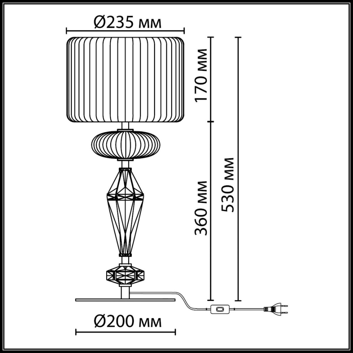 настольная лампа odeon light modern terra 5414/2t