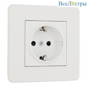 Комплект розетки с/з и шторками и рамкой Arte Milano SET16-1-40-1 white