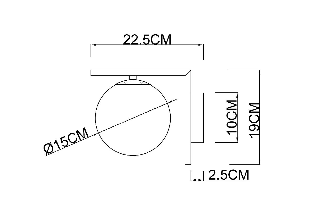 бра arte lamp bolla-unica a1924ap-1bk