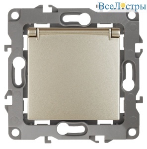 Розетка 2P+E Schuko со шторками с крышкой Эра 12-2103-04 Б0014696
