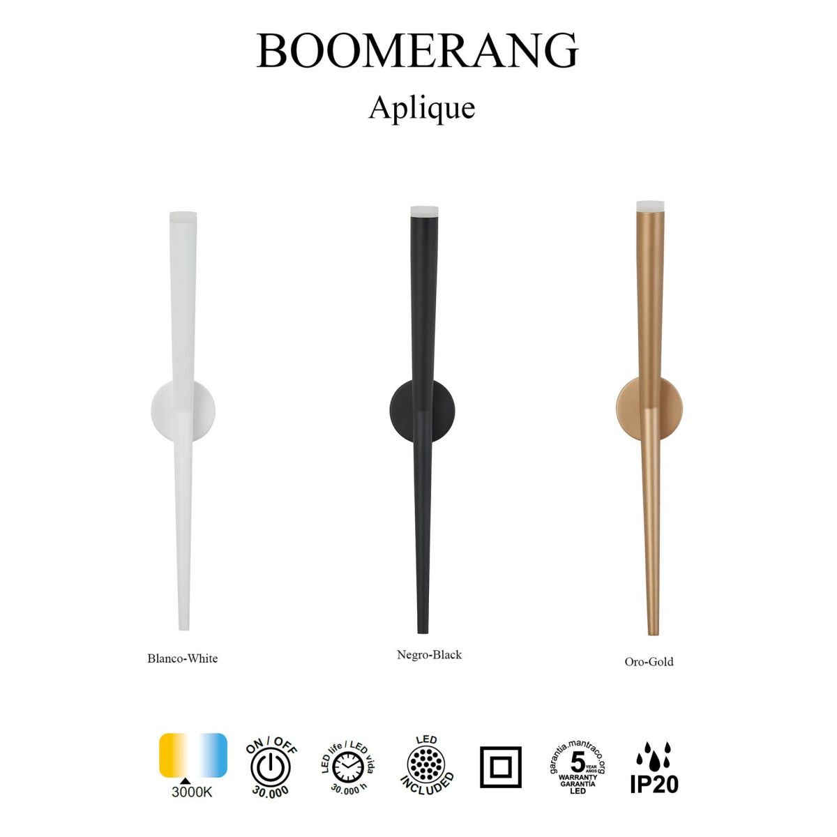 настенный светильник mantra boomerang 9236