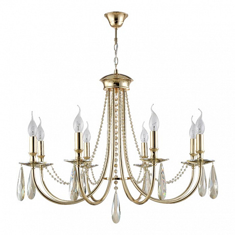 подвесная люстра crystal lux victoria sp8 gold/amber