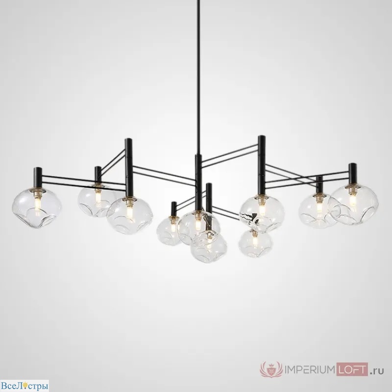 люстра на штанге  imperiumloft temper l10 black 229048-26