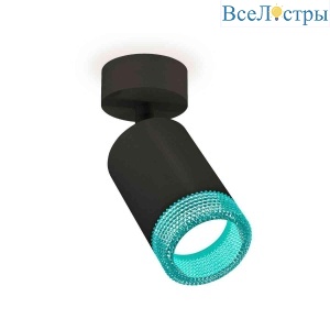 Комплект накладного светильника Ambrella light Techno Spot XM6313004 SBK/BL черный песок/голубой (A2210, C6313, N6153)