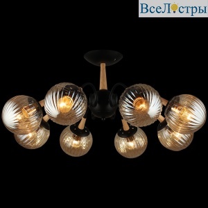 Люстра на штанге Reluce 04886-0.3-08 BK+WOOD