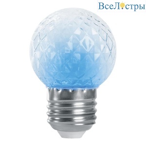 Лампа-строб светодиодная Feron E27 1W синий прозрачная LB-377 38211