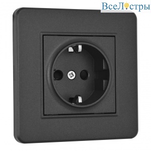 Комплект розетки с/з и шторками и рамкой Arte Milano SET16-1-40-1 black