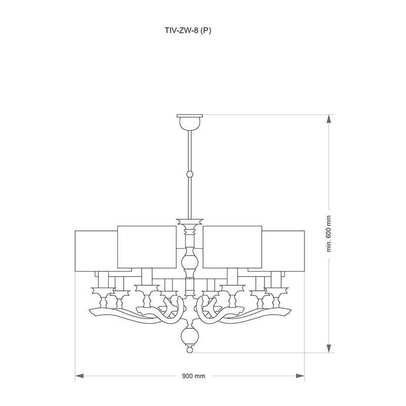 подвесная люстра kutek mood tivoli tiv-zw-6 (n)