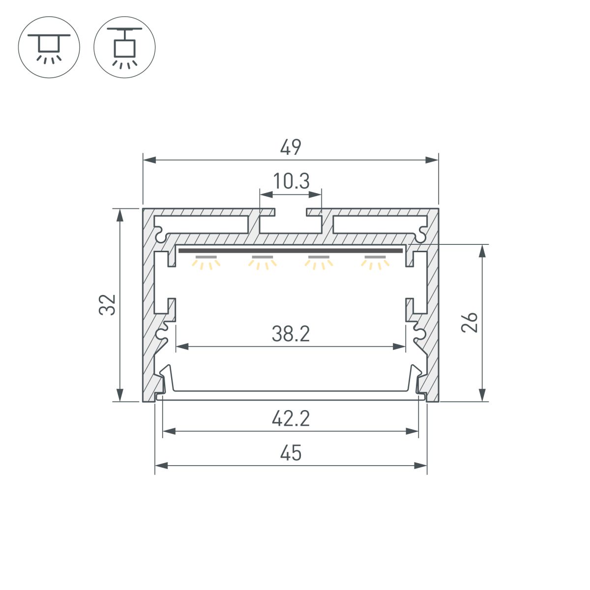 профиль arlight sl-line-4932-2000 anod (by) (алюминий) 059806