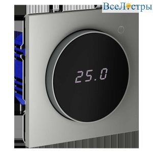 Терморегулятор электронный Voltum S70 с индикацией и датчиком, для теплого пола, (сталь) VLS070105