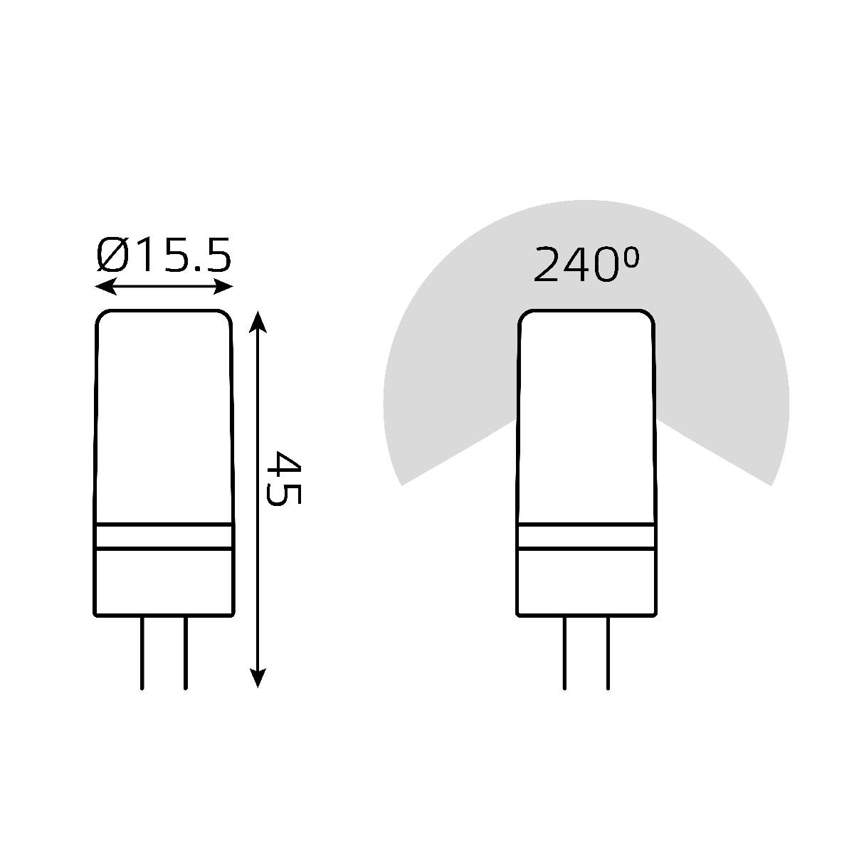 светодиодная лампа gauss elementary g4 5w 3000k 18015