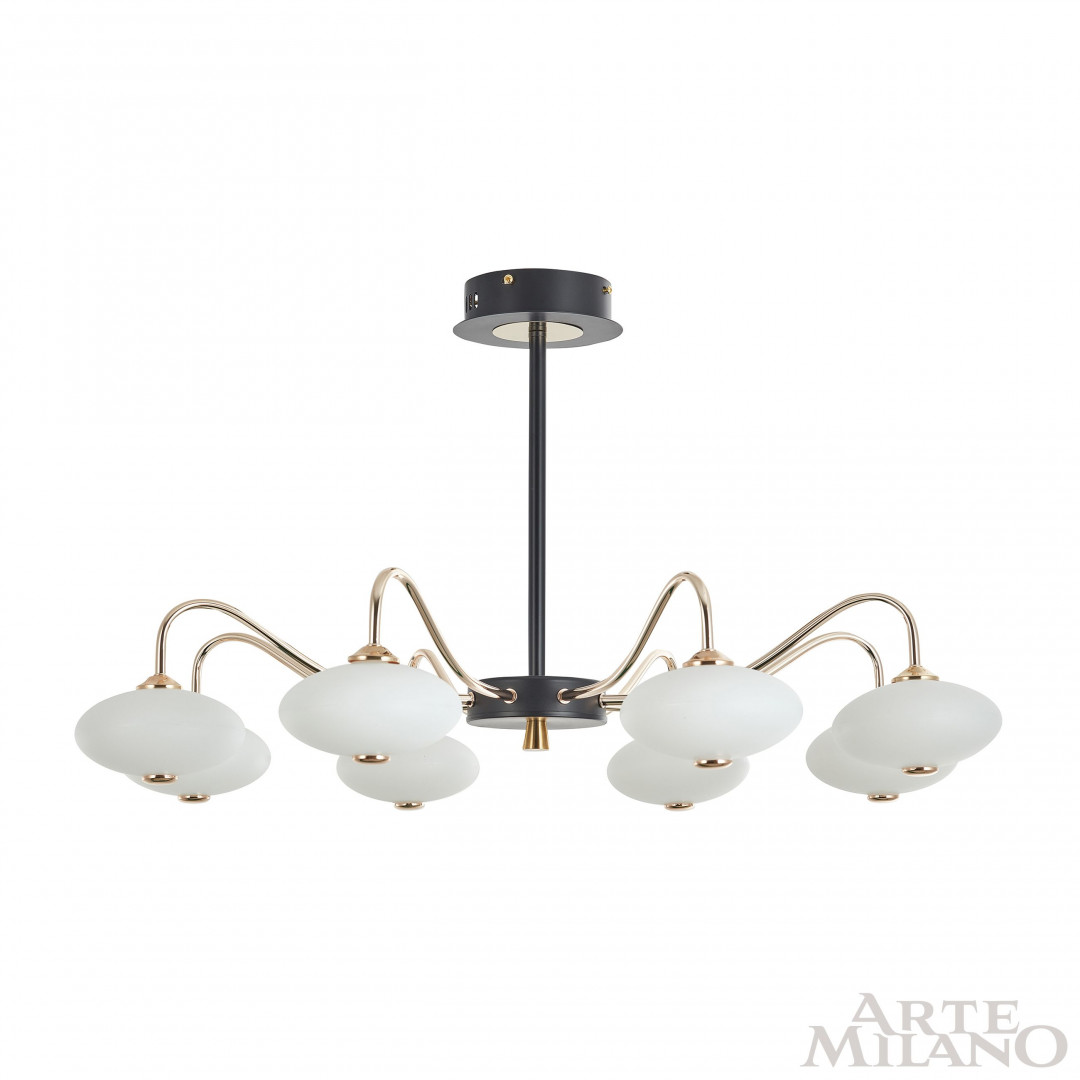 люстра на штанге arte milano 273908/8 bk/gd