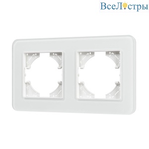 Рамка на 2 поста стеклянная Arlight FRM-OMALI-SFGS-2-WH 049708
