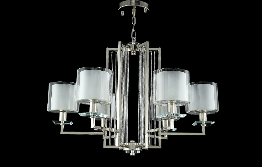 подвесная люстра crystal lux nicolas nicolas sp-pl6 nickel/white