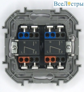 Переключатель двухклавишный Legrand Inspiria 673667