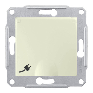 Розетка Schneider Electric Sedna с/з со шторками и крышкой IP44 16A 250V SDN3100347
