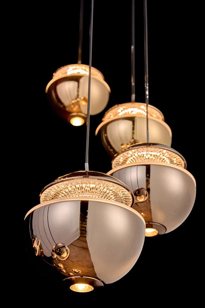 подвесная люстра jelly le7711/19 gold/black chrome