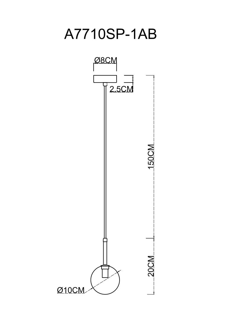 подвесной светильник arte lamp cameron a7710sp-1ab
