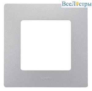 Рамка 1-постовая Legrand Etika алюминий 672551