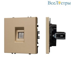 Механизм телефонной розетки Arlight SCT-NOBE-MTL1-SFPL-GD (RJ-11, 4C) (Золотой песок) 054302