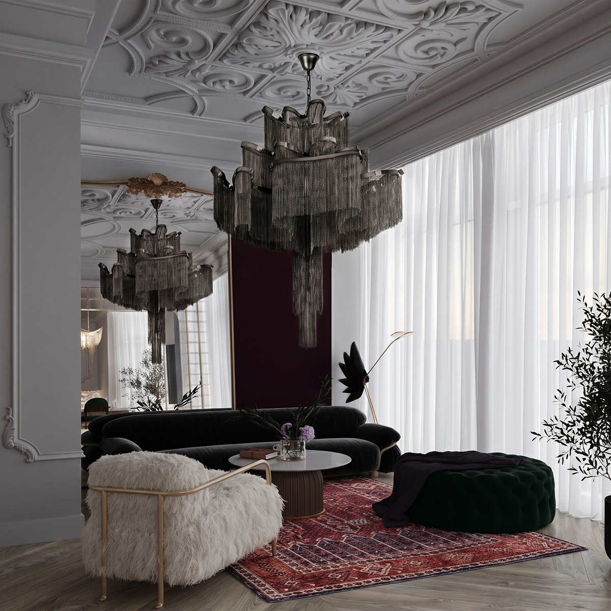 подвесная люстра loft it stream 10208/800 gunmetal