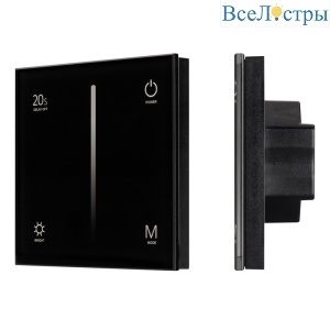 Панель Arlight Smart-P6-Dim-G-IN Black (12-24V, 4x3A, Sens, 2.4G) 034780