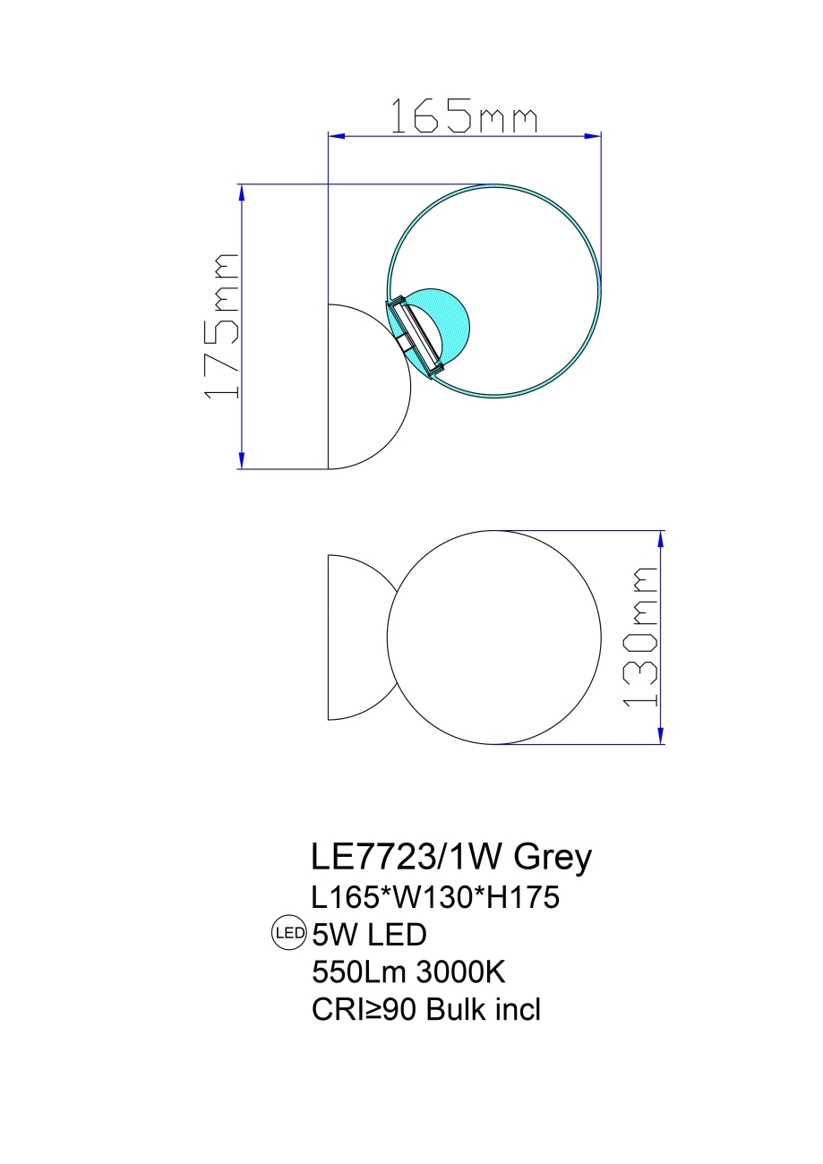 бра molecule le7723/1w chrome