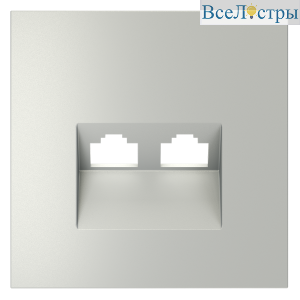 Накладка для розетки компьютерной двойной RJ45+RJ45 кат.6 Voltum S70 (сталь) VLS001405