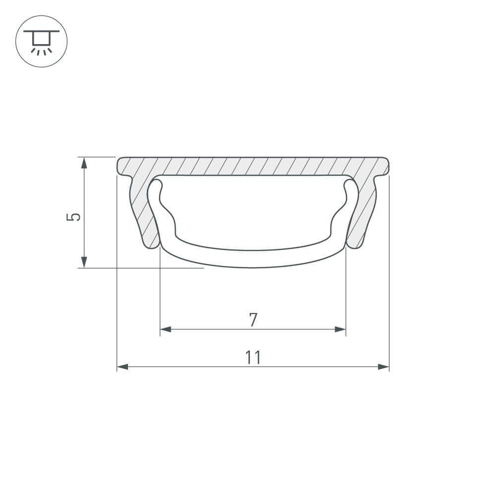 профиль arlight arh-bent-w11-2000 anod 023592