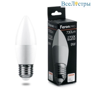Лампа светодиодная Feron E27 9W 2700K матовая LB-1309 38062