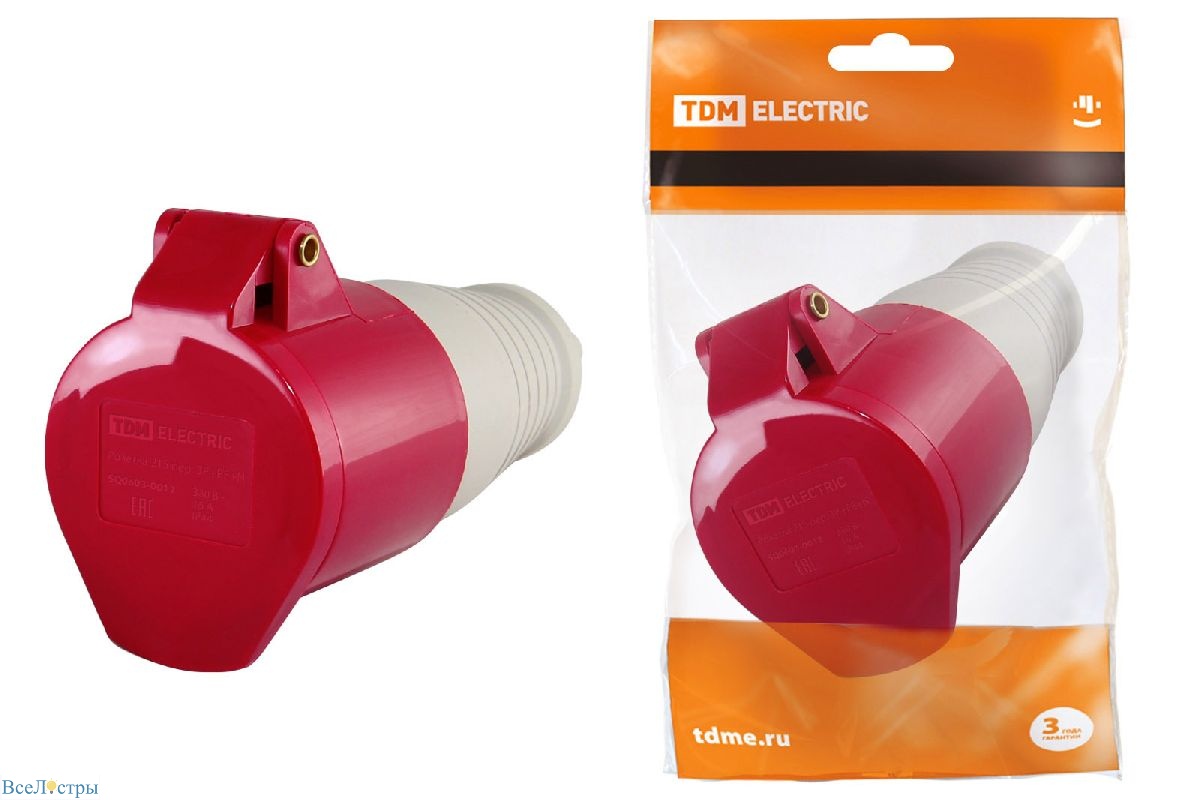 розетка переносная tdm electric sq0603-0012