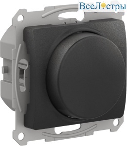 Светорегулятор (диммер) повор-нажим, LED, RC Systeme Electric Glossa Антрацит GSL000723