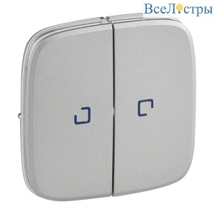 Лицевая панель Legrand Valena Allure выключателя двухклавишного с подсветкой алюминий 755227