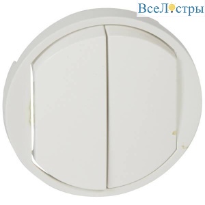 Лицевая панель Legrand Celiane выключателя двухклавишного белая 068002