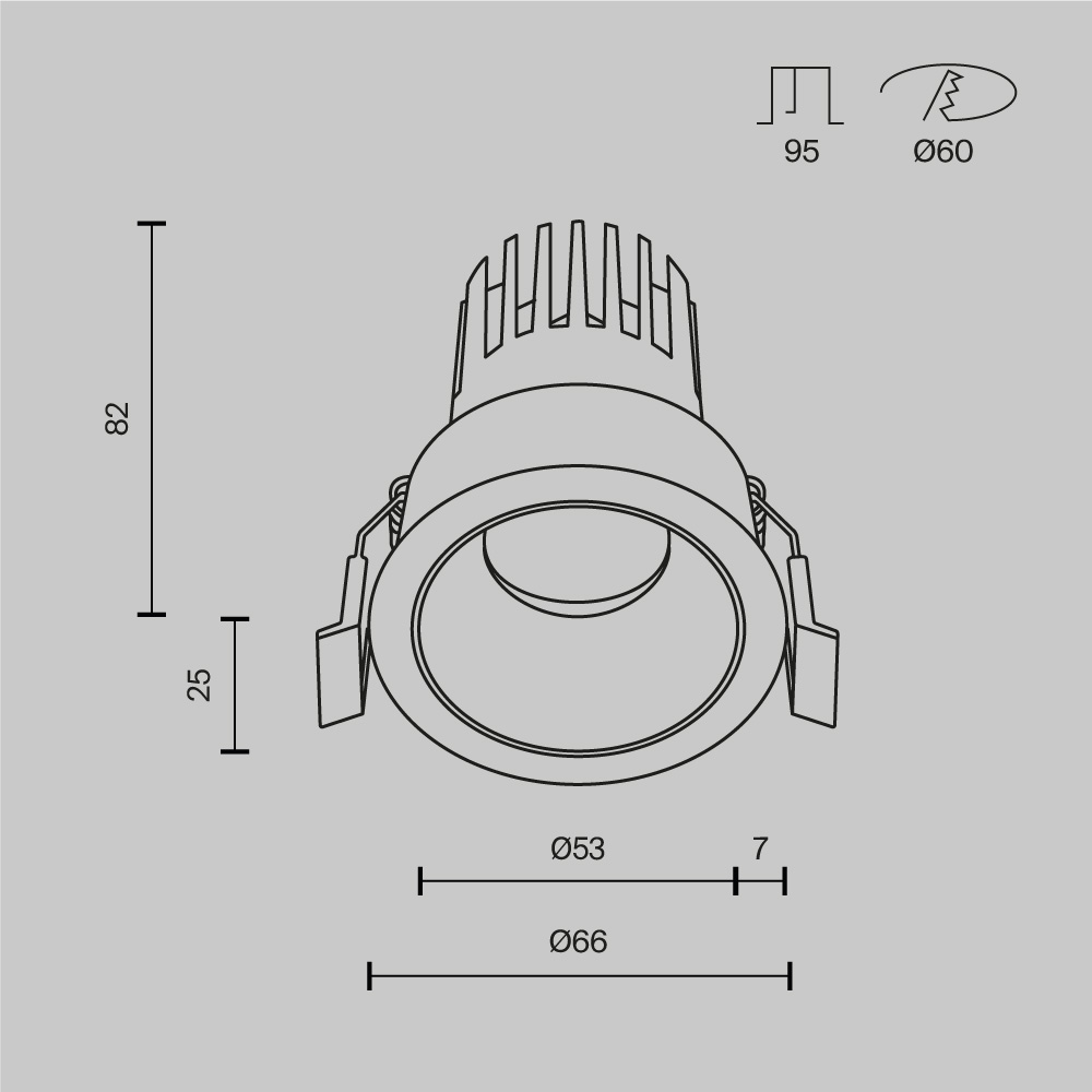 встраиваемый светильник maytoni technical dip hight dl123-10w-4k-w