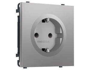 Комплект механизма электрической розетки SIGMA Сталь матовый 50Hz 2P+E с/з с/ш 16A-250V QUANT PRO Ambrella Volt MS507010 (SP5070, PR141)