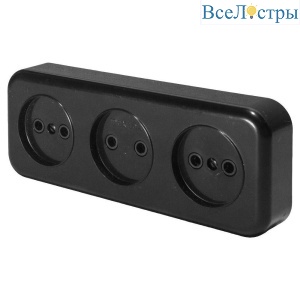 Розетка тройная 2P Stekker Брест черный PST16-50-20 39700