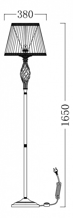 торшер maytoni grace arm247-11-g